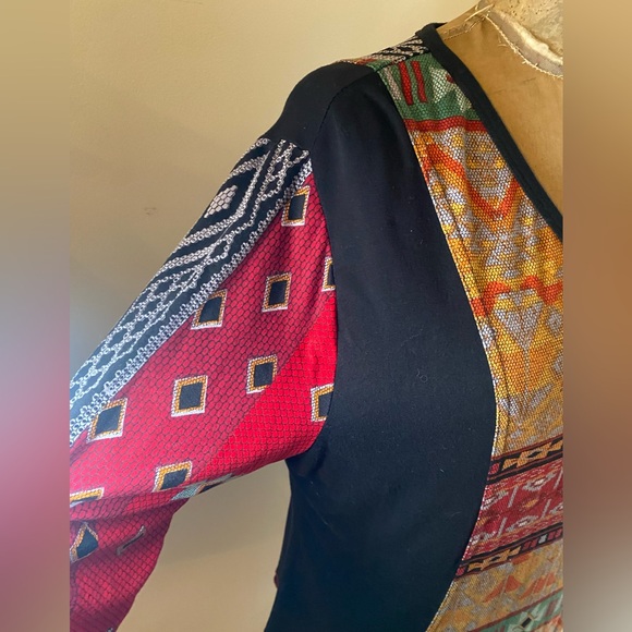 Parsley and Sage Tunic Women’s L Patchwork Flowy Artwear Soft Unique - Picture 4 of 12